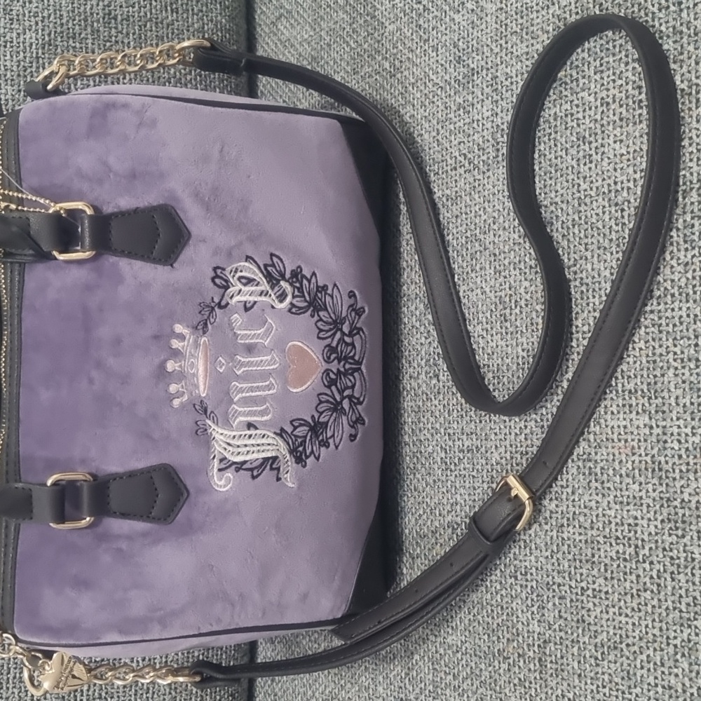 JUICY COUTURE Heritage Satchel in Dusty Violet/Chocolate - Picture 4 of 16